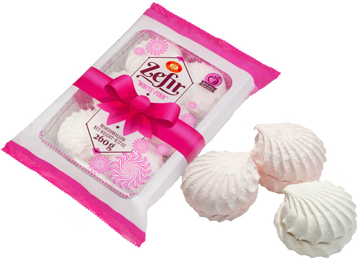 Зефір біло-рожевий ХБФ 260г